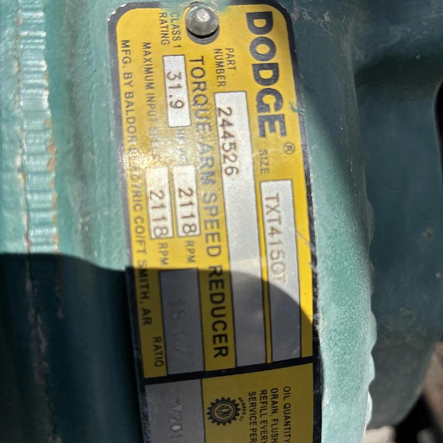 Used DODGE® 244526 TXT415CT Torque-Arm Speed REDUCER 15.13 Ratio 2118 RPM USED