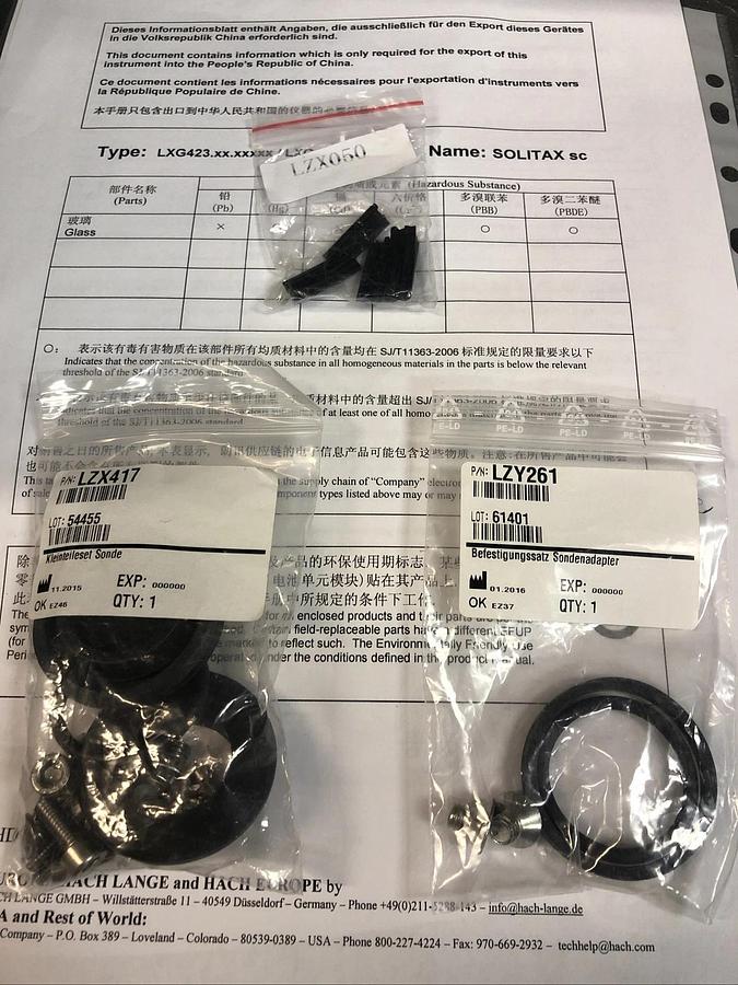 Solitax T-line Sc/ Tauchsonde 0,001-4000 FNU Silicon-wischer LXG423.54.1000 SC-