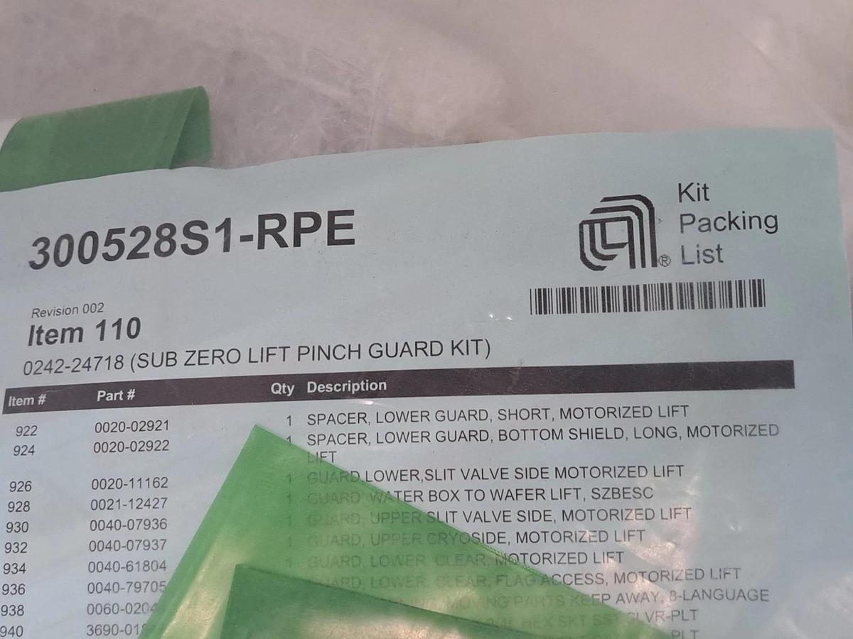 Used Applied Materials AMAT 0242-24718 Sub Zero Lift Pinch Guard Kit New