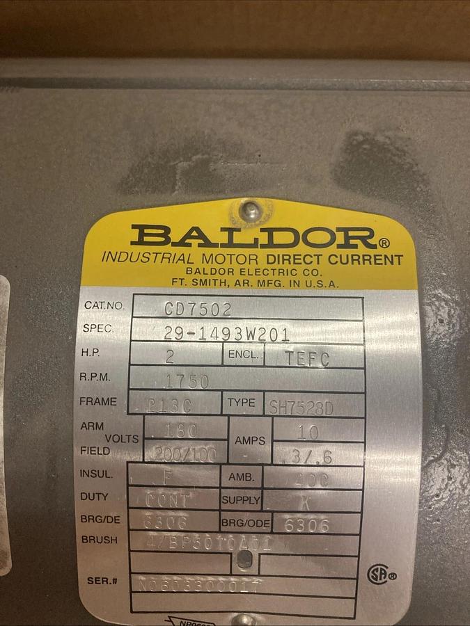 NEW Baldor Motor CD7502 2HP 1750rpm | U.S.A. SELLER