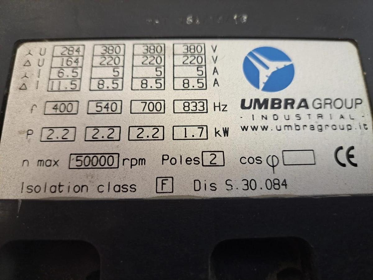 Used UMBRA HSK25 Electrospindle Motor for MultiCam USED