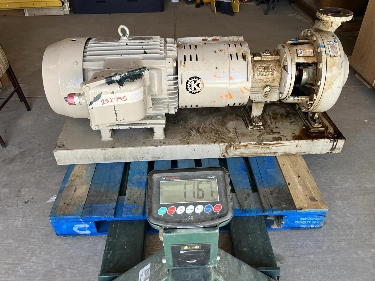 Used DIRTY GOULDS 2x3-13 CENTRIFUGAL PUMP I-FRAME MDL 3196 W/ Toshiba 0254XPEA41A-P