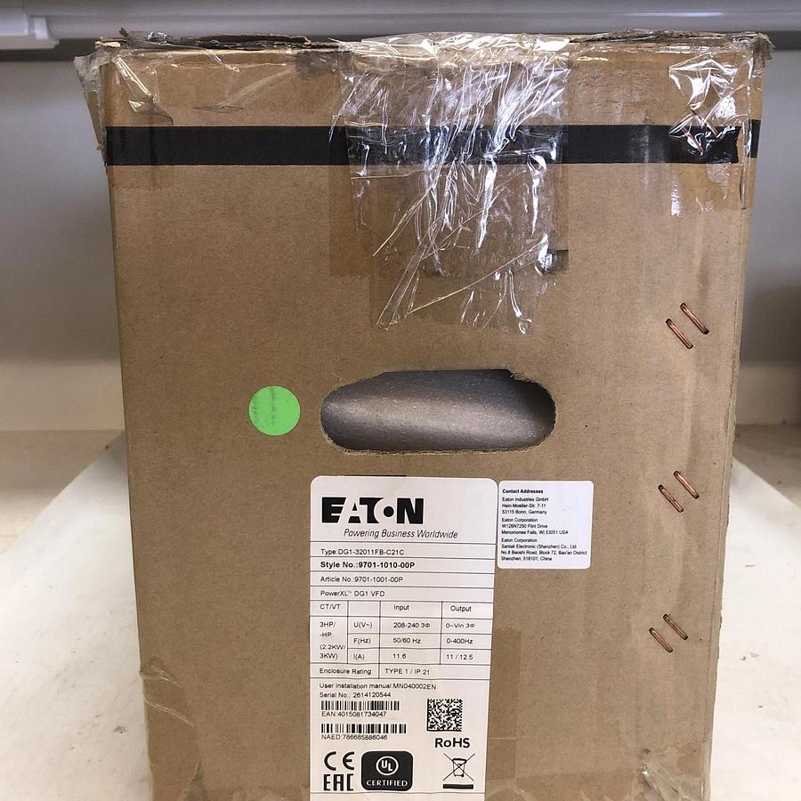 1 NEW EATON CORPORATION DG1-32011FB-C21C, Input 208-240V, Output 0~Vin, 50-60Hz