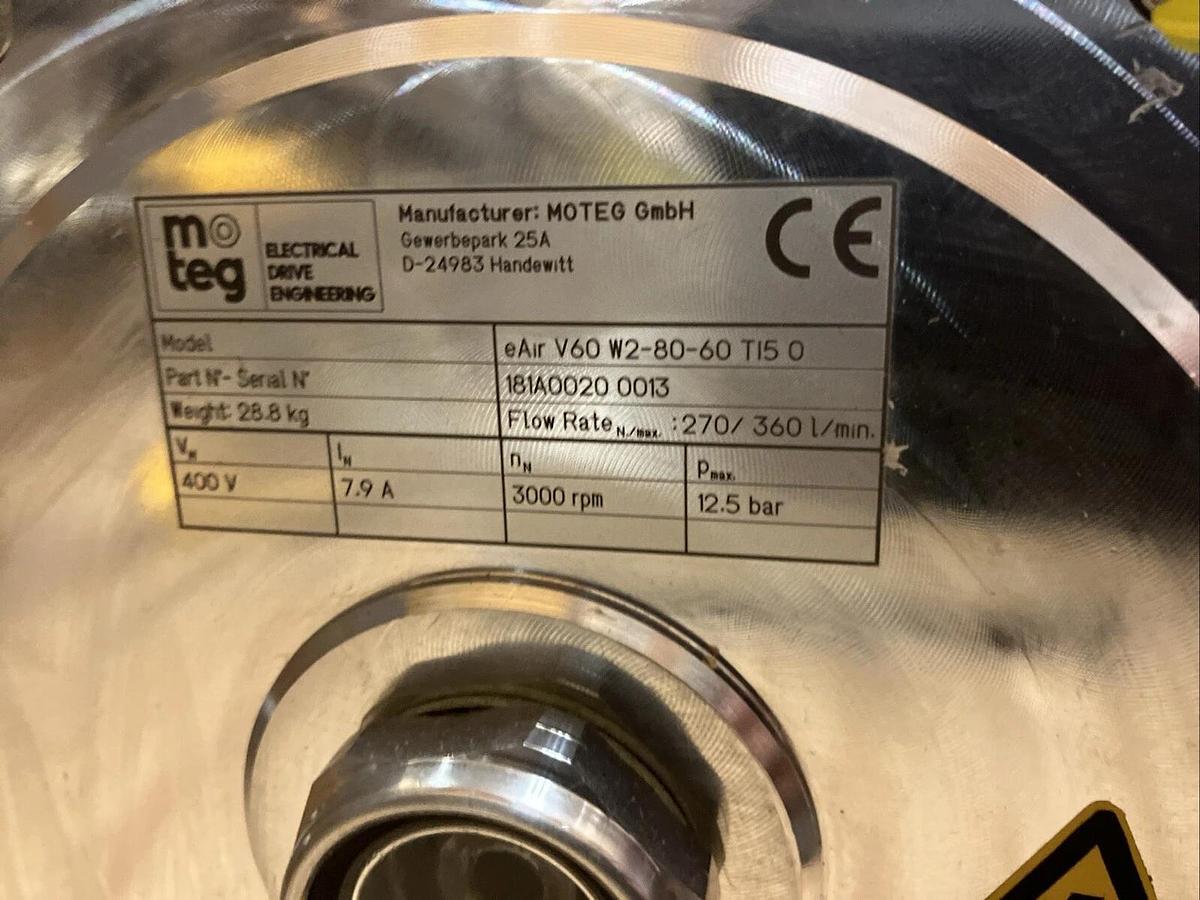 NEW MOTEG EV Air Compressor eAir V60 W2-80-60 4000V TI5 0 Onboard Electric Air *