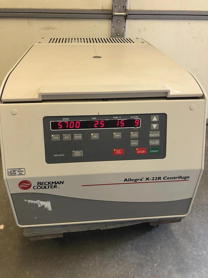 Used Beckman Coulter Allegra X-22R Refrigerated centrifuge W/F0630 Rotor-Basic Test*