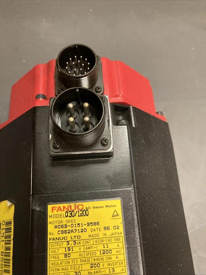 Used FANUC A06B-0151-B586 AC Servo Motor A30/1200, WORKING CONDITION | U.S.A. SELLER