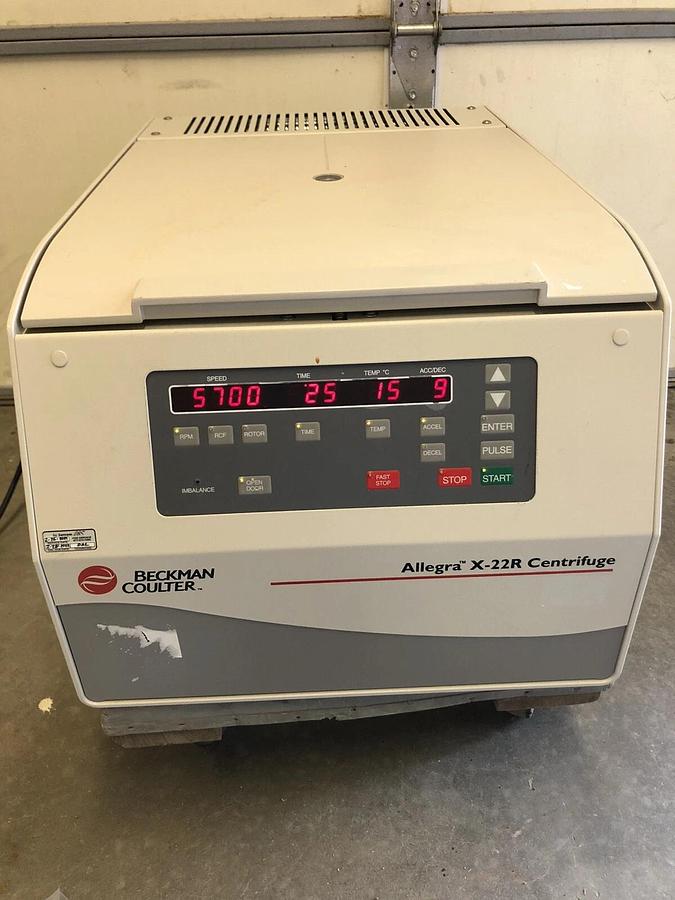 Used Beckman Coulter Allegra X-22R Refrigerated centrifuge W/F0630 Rotor-Basic Test*