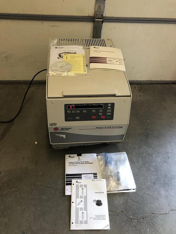 Used Beckman Coulter Allegra X-22R Refrigerated centrifuge W/F0630 Rotor-Basic Test*