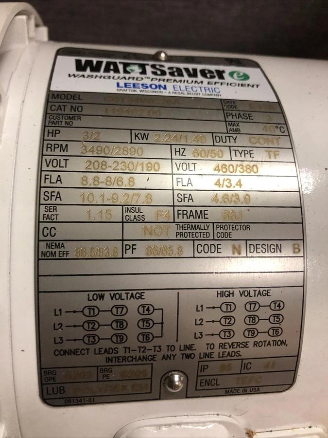 Finish Thompson av5sts3v1c4705J35 Centrifugal 3’ Sump Pump Stainless 3HP 208/460