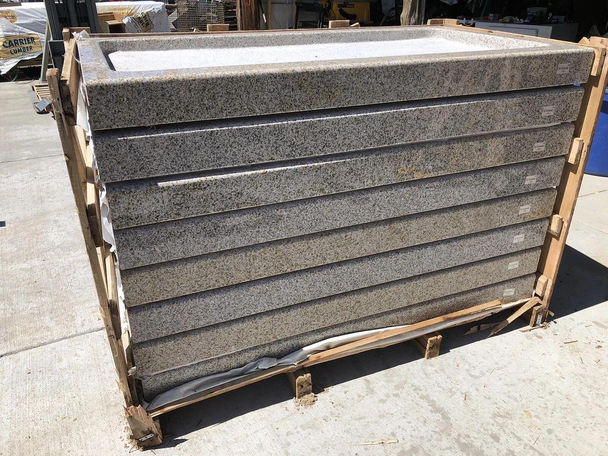 8 NEW Granite shower pan Beautiful Shangdong Rust 60”x32”x4.5” Single Threshold*
