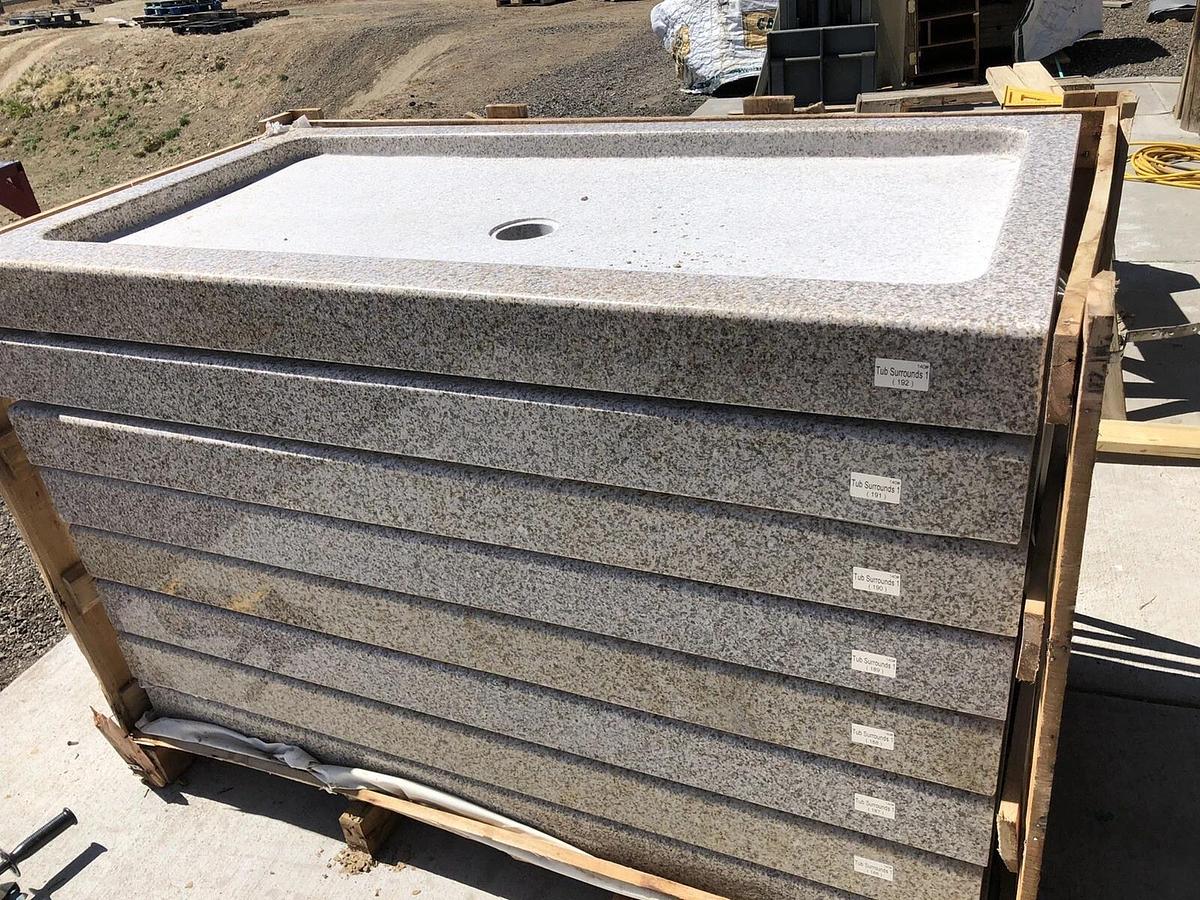 8 NEW Granite shower pan Beautiful Shangdong Rust 60”x32”x4.5” Single Threshold*