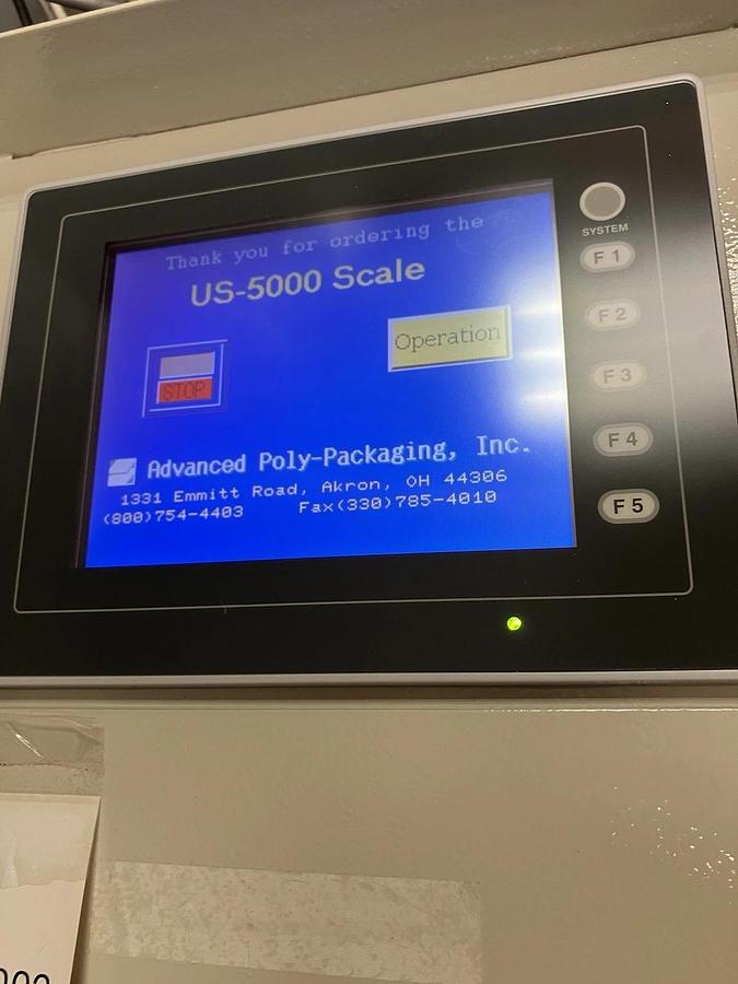 Used Advanced Poly-Packaging US-5000 Counting Scale, With Auto Tipper See Description
