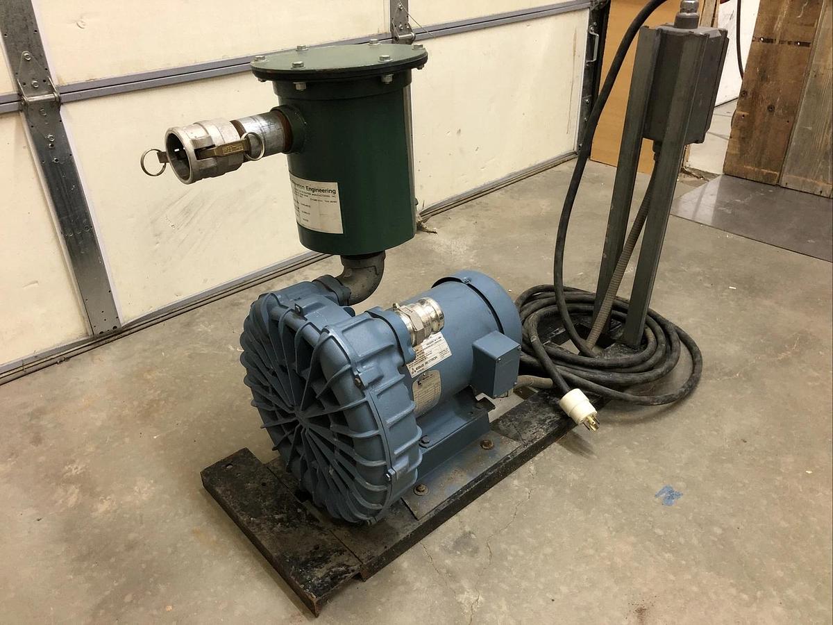 Used AMETEK (EG&G) ROTRON REGENERATIVE BLOWER DR6K72 027600 230/460VAC 3hp Pump Skid