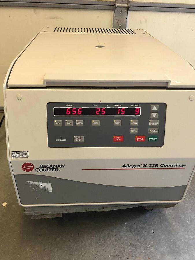 Used Beckman Coulter Allegra X-22R Refrigerated centrifuge W/F0630 Rotor-Basic Test*