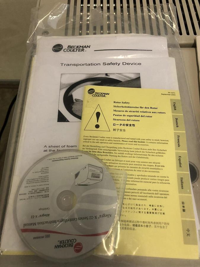 Used Beckman Coulter Allegra X-22R Refrigerated centrifuge W/F0630 Rotor-Basic Test*