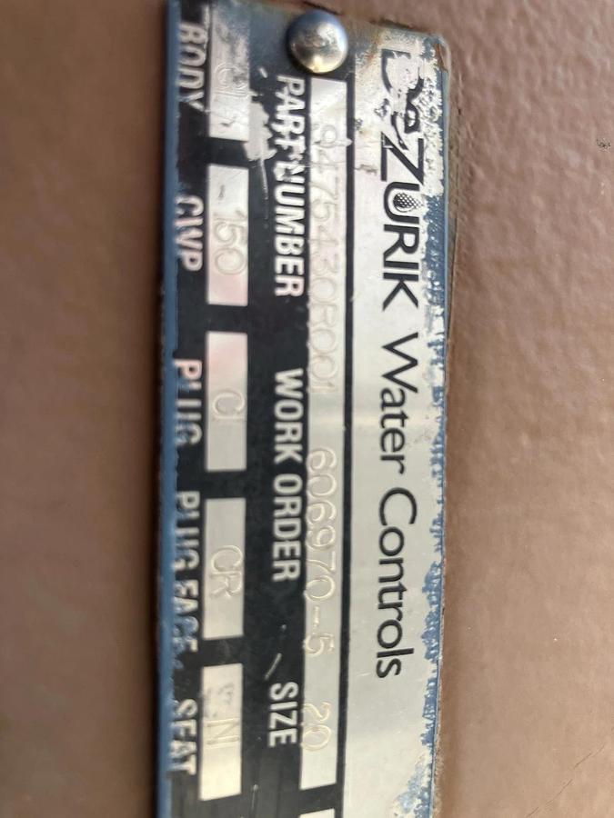 1x Giant Dezurik Valve 20in 9475430R001 Water Main Valve