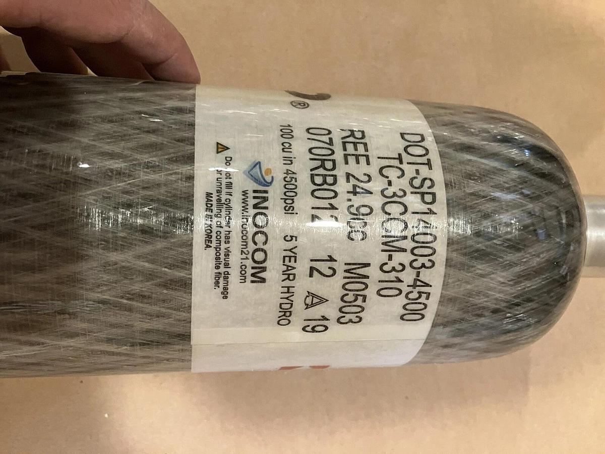 87 exp Hydro Tanks Inocom Carbon Fiber Tank 4500 Psi 100 Cu In DOT-SP14003-4500*