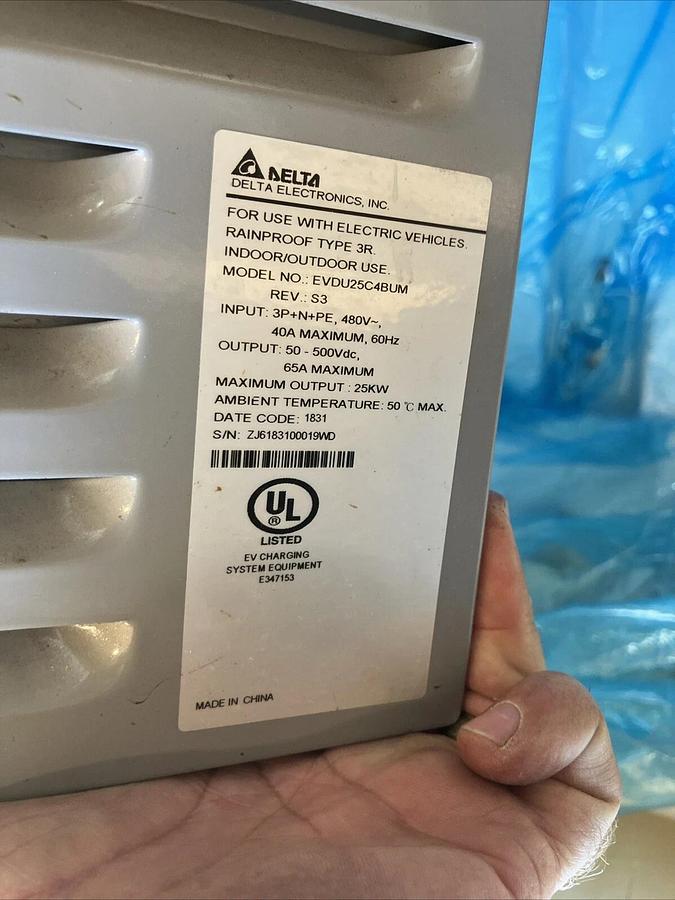 Used Delta EVDU25C4BUM DC Ev Charging Station 480V Input 60Hz 500Vdc Output… USED *