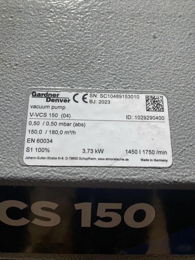 Used NEW Gardner Denver V-VCS 150 (04) Vacuum Pump w/ Baldor Motor | U.S.A. SELLER