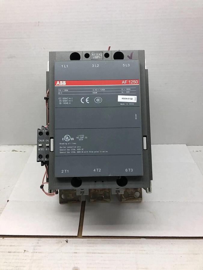Used ABB AF1250 CONTACTOR 1260A 100V W/ (CAL18-11 AUXILIARY CONTACT.  USA SELLER *