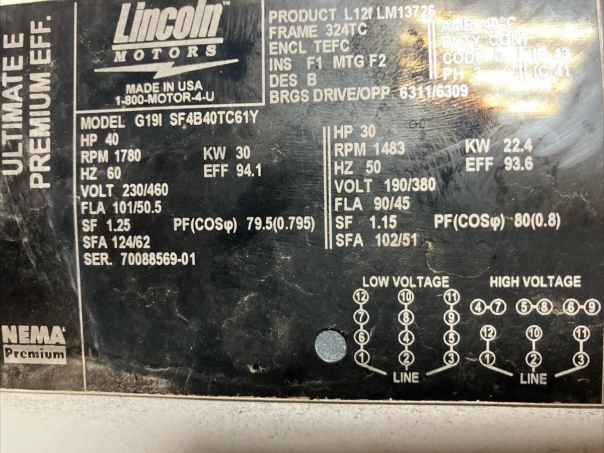 Used A10VSO100 DRG/31R PKC62N00 PISTON PUMP W/ Lincoln 3 Phase SF4B40TC61Y Motor *