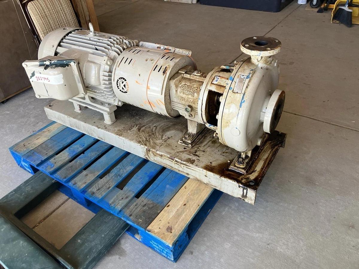 Used DIRTY GOULDS 2x3-13 CENTRIFUGAL PUMP I-FRAME MDL 3196 W/ Toshiba 0254XPEA41A-P