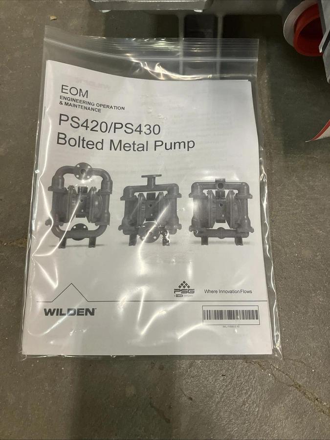Wilden Diaphragm Pump WIL-SI-04-13528 XPS420/AAAAA/ZWS/WF/WF Diaphragm Pump
