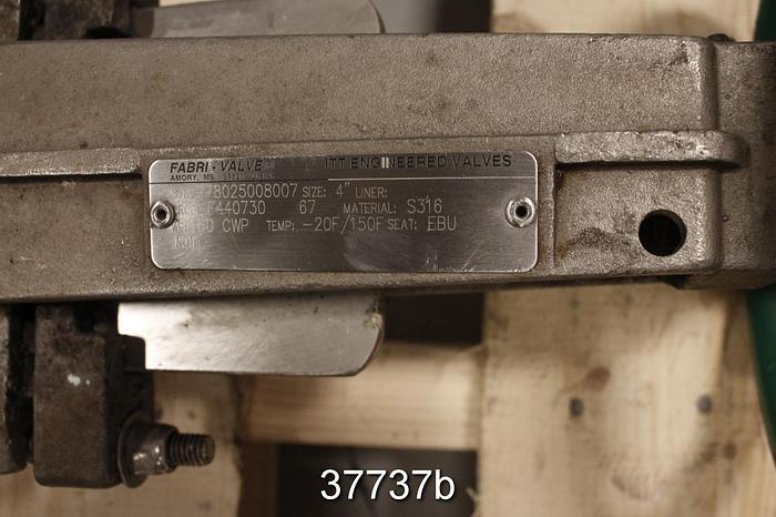 Used Fabri 4" Hand Operated Knife Gate Valve, F440730 67 #37737