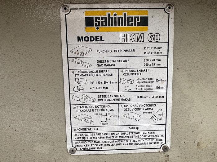 Used 2013 Sahinler HKM Ironworker/Metalworker/Steelworker