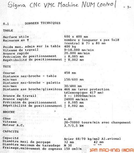 Used Sigma Twin Pallet VMC - 1998