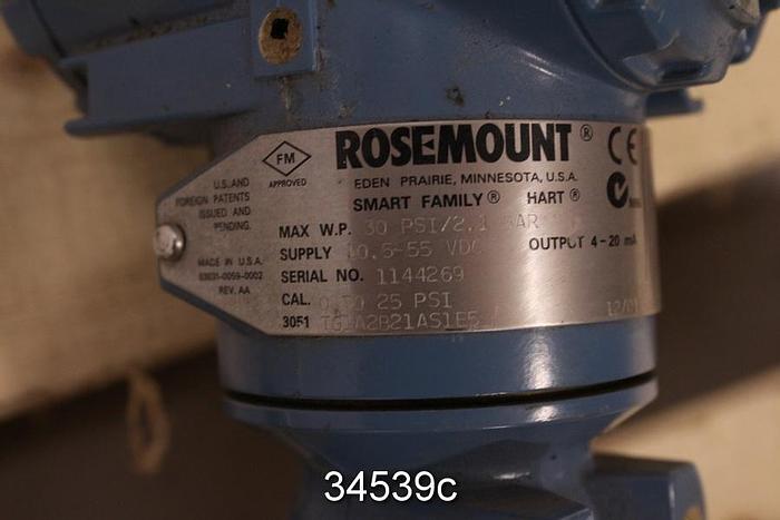 Used Rosemount 3051TG1A2B21AS1E5 Pressure Transmitter #34539