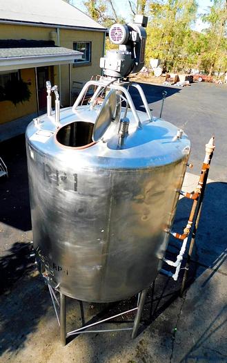 Used 1500 GALLON SCRAPE AGITATED MIX TANK – S/S – JACKETED (#9662)