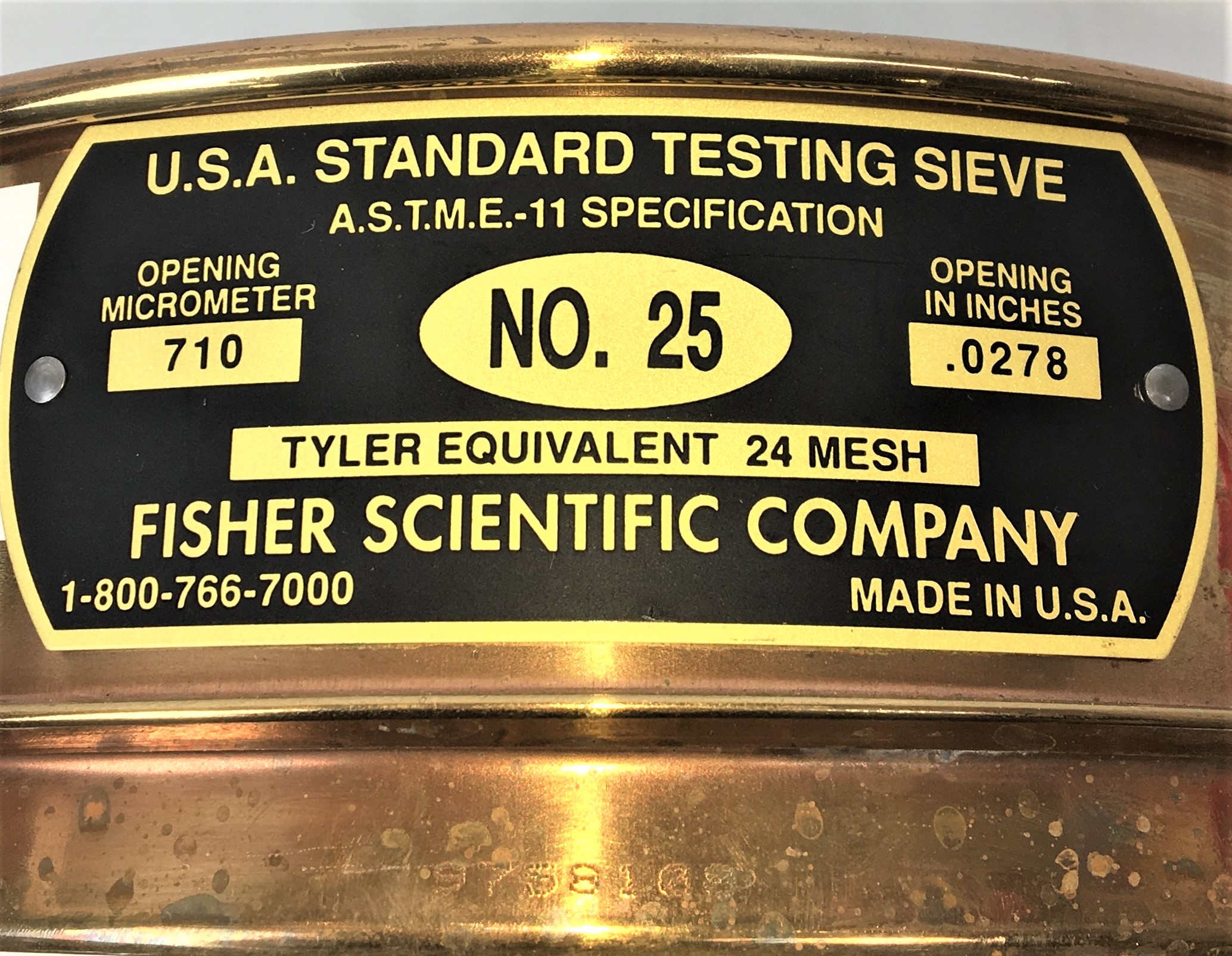 Used USA Standard Brass-Stainless Steel Sieve Set - 8" Diam (Set of 9)