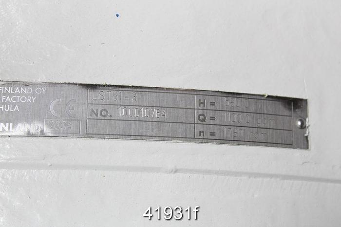 Used Sulzer LST51-3 Pump, SS Casing, 6 Vane SS Impeller #41931