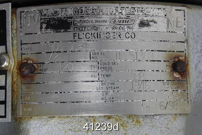 Used Consolidated 1905GC-1 1x2 Pressure Relief Valve #41239