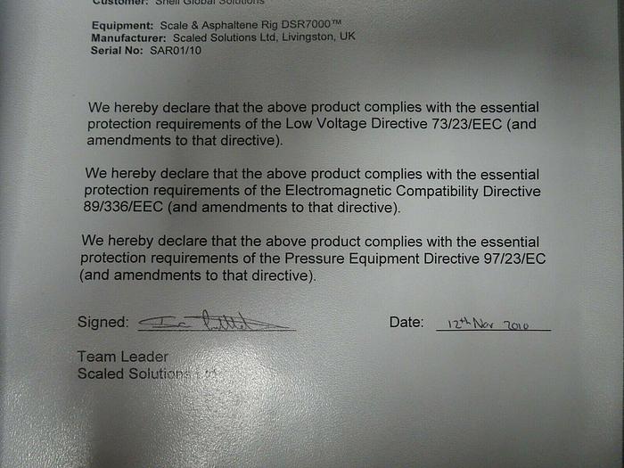 Used Scaled Solutions Scale & Asphaltene Rig Dynamic Scaling (Dynamic Scale Loop)