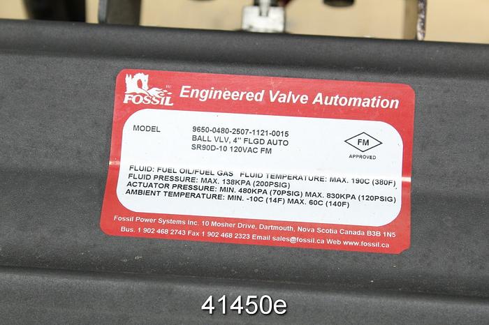 Used Fps Model 9650-0480-2507-0015 4" Ball Valve #41450