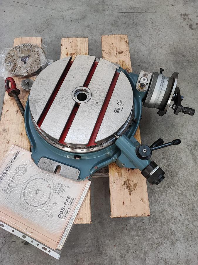 Usato COS-PAR tavola girevole manuale diam.320mm, completa di dischi forati e manuale