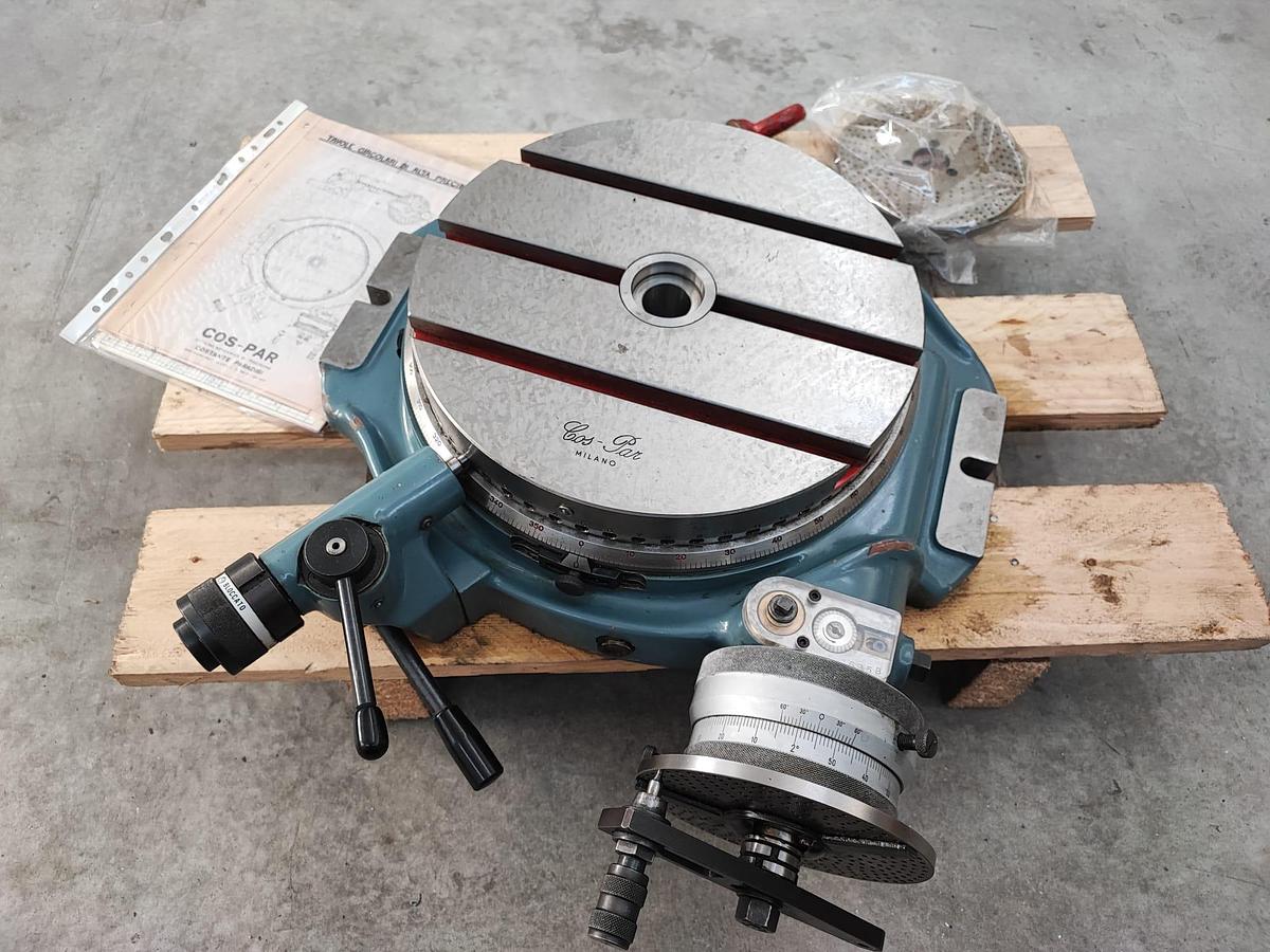 Usato COS-PAR tavola girevole manuale diam.320mm, completa di dischi forati e manuale