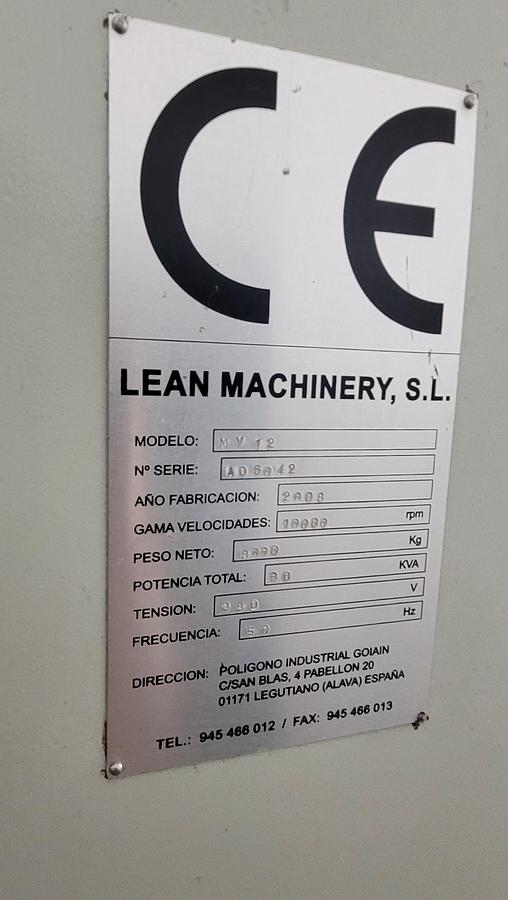 Usato Centro di lavoro verticale LAGUN LEAN MACHINERY MV 12 | 1200x600x600 | CNC Fanuc