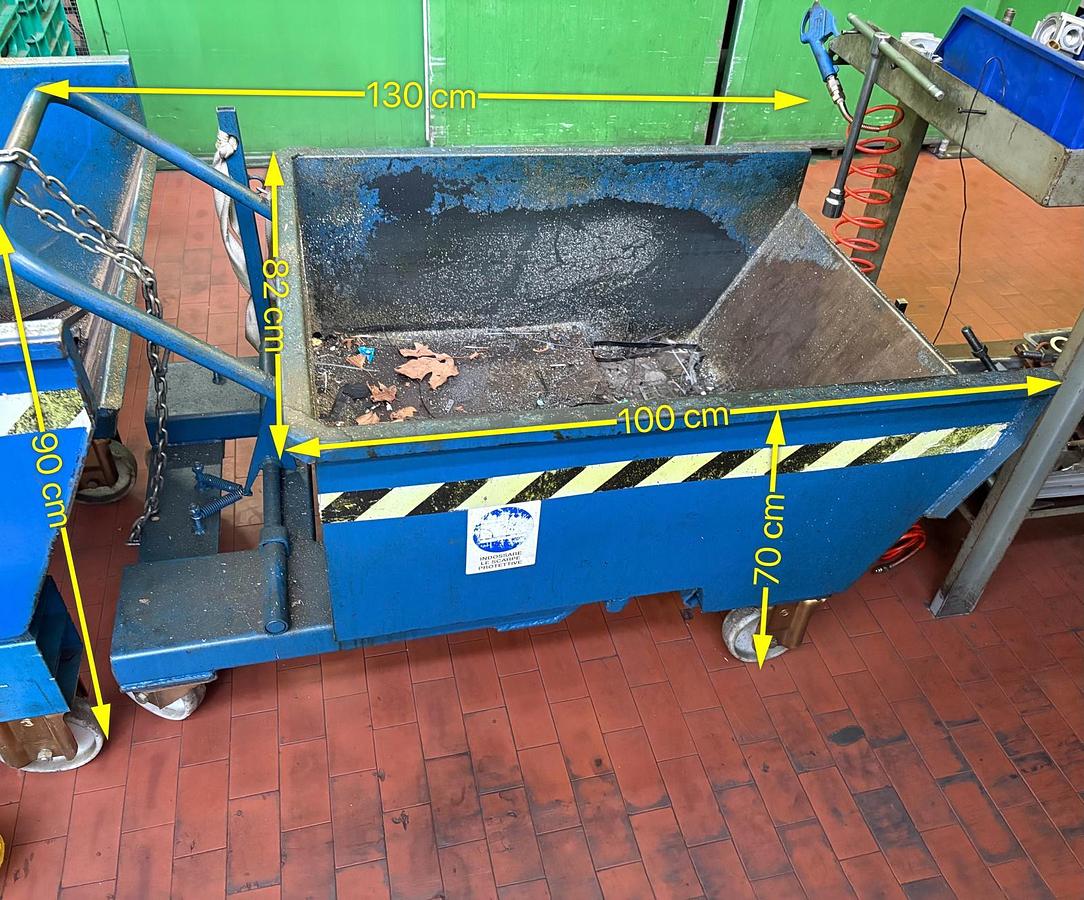 Usato Benna ribaltabile per raccolta trucioli - rottami capacità 280 Lt