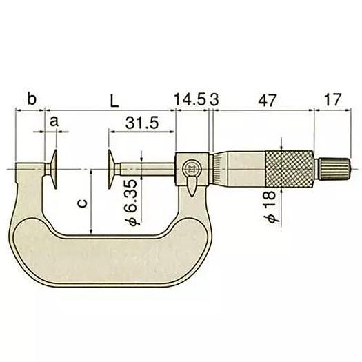 MITUTOYO GMA-25 micrometro ingranaggi ed elicoidale capacità 0-25 mm