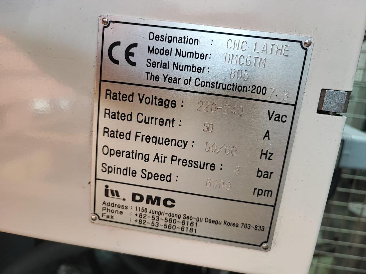 Usato Tornio CNC motorizzato DMC 6 TM | CNC Fanuc