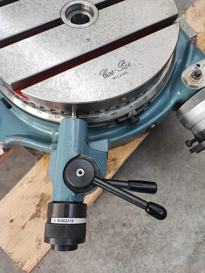 Usato COS-PAR tavola girevole manuale diam.320mm, completa di dischi forati e manuale