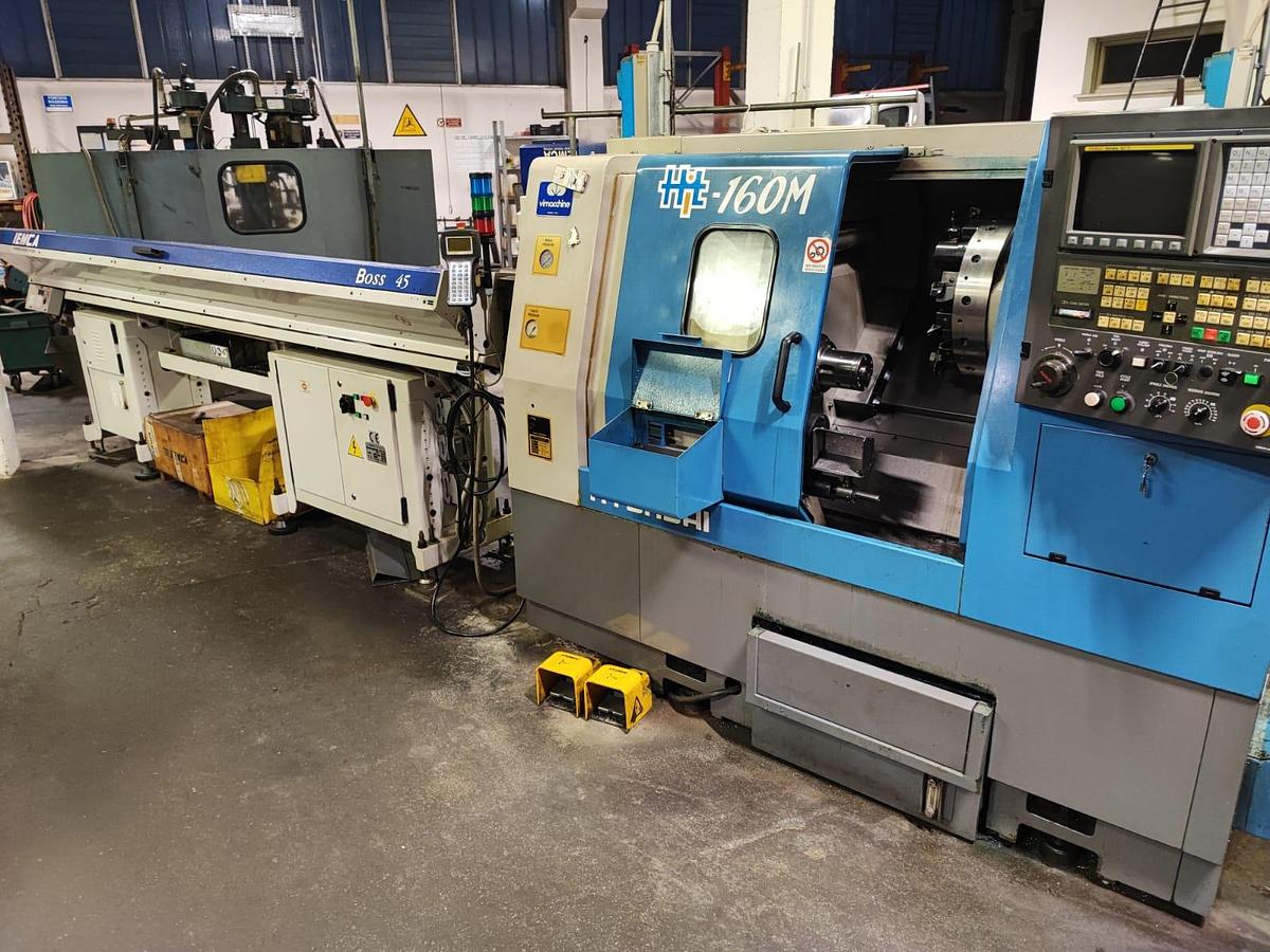 Usato Tornio motorizzato HYUNDAI HIT 160M con caricatore BOSS 545 | CNC Fanuc