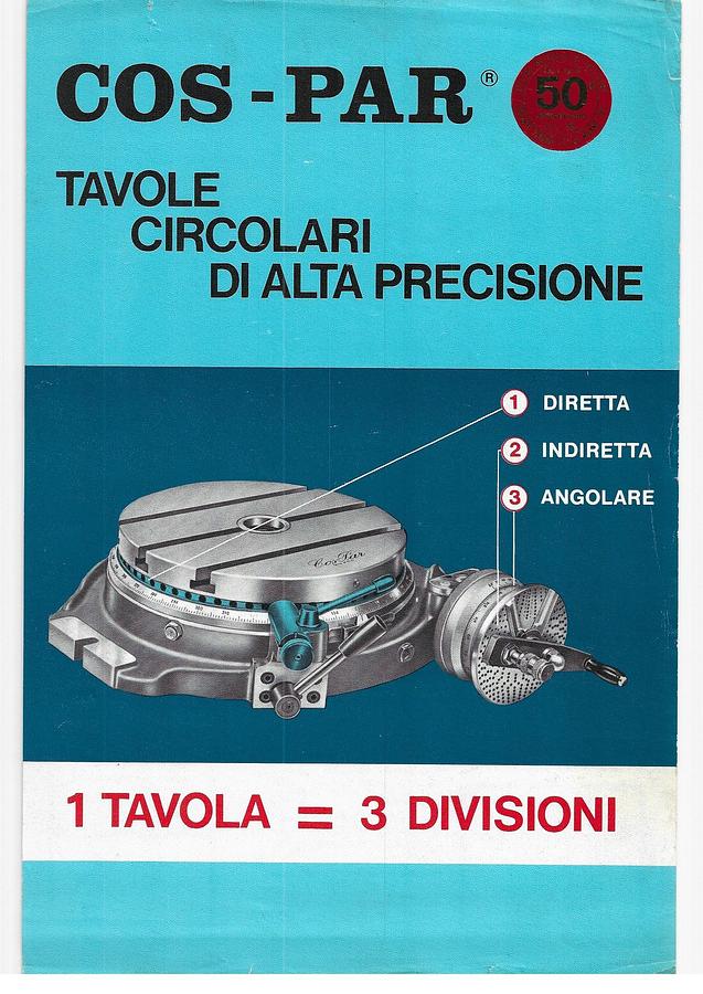 Usato COS-PAR tavola girevole manuale diam.320mm, completa di dischi forati e manuale