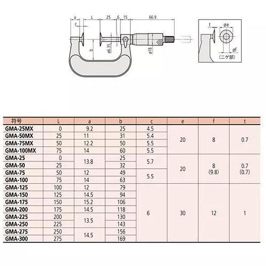 MITUTOYO GMA-50 micrometro ingranaggi ed elicoidale capacità 25-50 mm