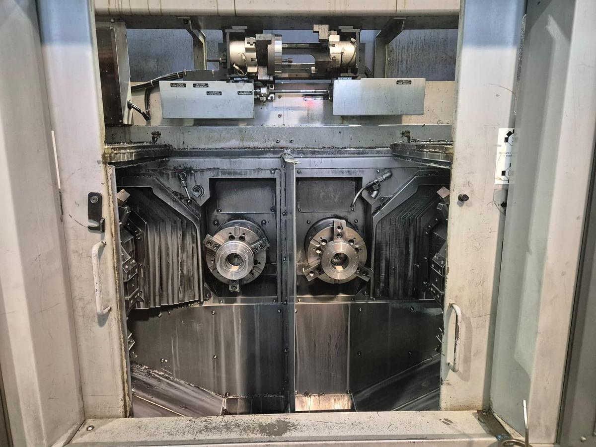 Usato Tornio bimandrino frontale TAKAMAZ XW-150 + gantry + magazzini | CNC Fanuc