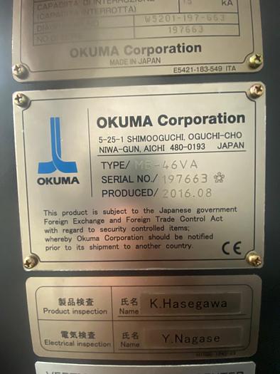 Usato Centro di lavoro verticale OKUMA MB 46 VA