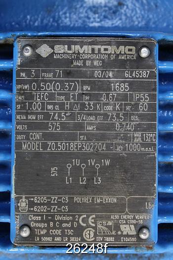 Used James Ross Limited Doctor Oscillator, With 0.5Hp Model CNVMS05-6125DBY, 493/1 Ratio #26248